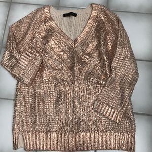 Banana Republic v-neck metallic sweater size XS